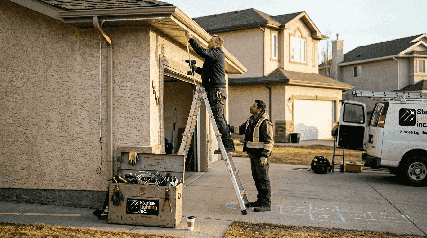 Permanent lighting installation workflow for Calgary homes